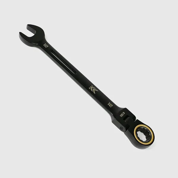 フジ矢 首振りラチェットコンビネーションレンチ（黒金）12mm CWL-12-BG
