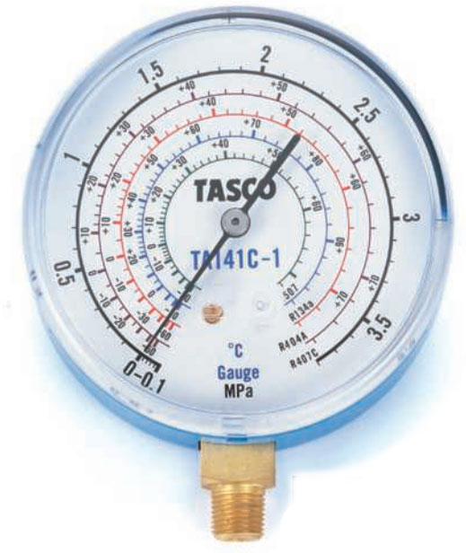 タスコ　R404A、R407C、R507A、R134a用高精度圧力計/連成計　TA141C-1